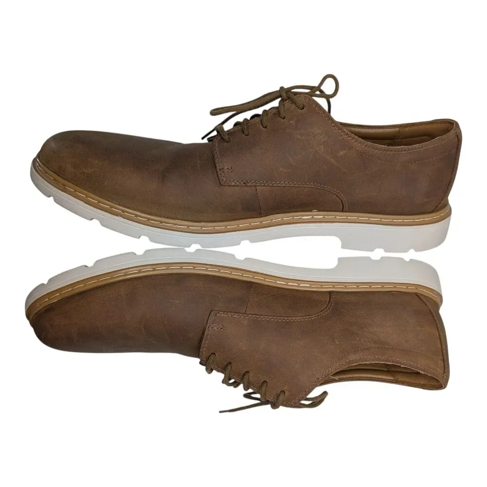 Bostonian Commonwealth Men’s Size 11.5 Brown Faux Leather Oxford Lace Up Shoes